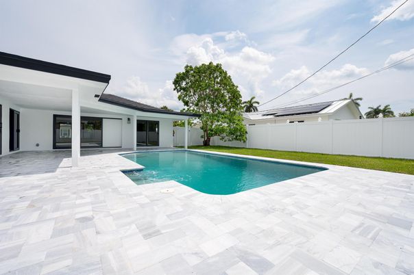 Exterior, Pool, Solar Panels