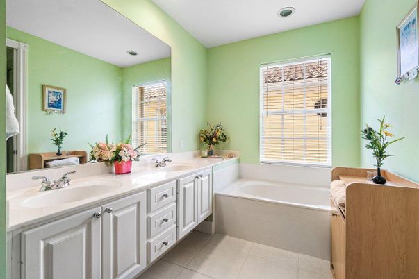 Bathroom, Dual Sink Vanities, Interior, Recessed Lighting