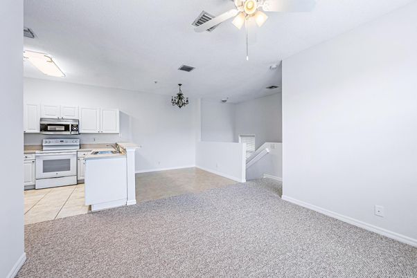 Empty room, Interior, Kitchen, Stainless Steel Appliances