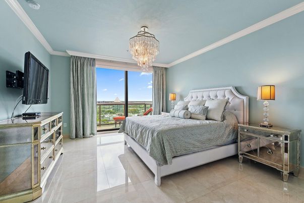 Bedroom, Chandelier, Interior