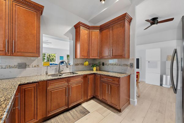 Interior, Kitchen, Recessed Lighting, Wood Texture Flooring