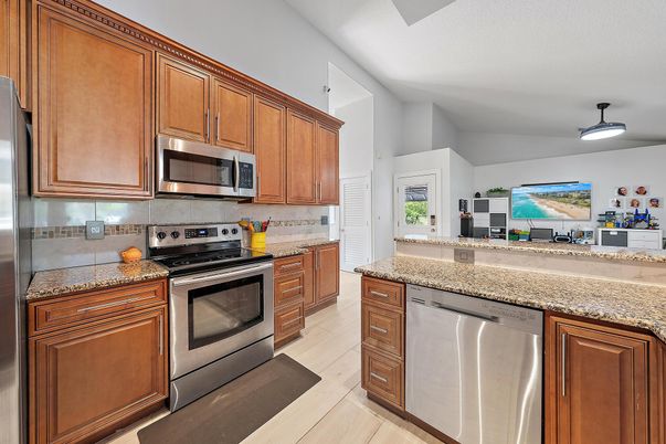 Interior, Kitchen, Stainless Steel Appliances, Wood Texture Flooring