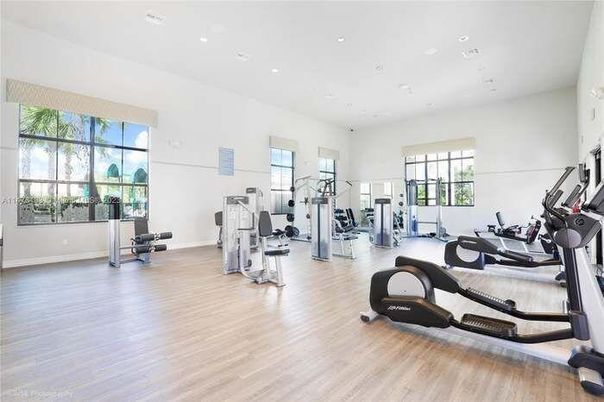 Fitness Equipment, Gym, Interior, Recessed Lighting, Wood Texture Flooring