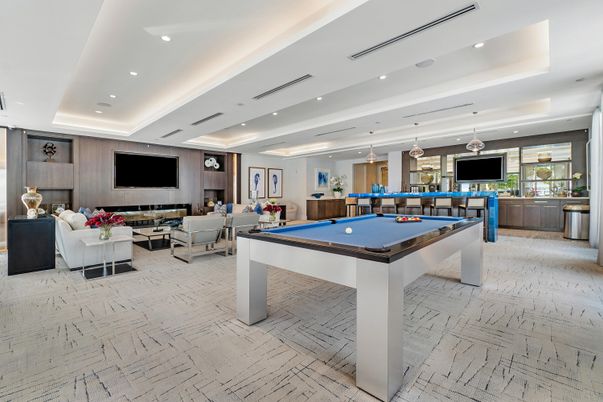 Billiard Table, Dining room, Game Room, Interior, Living room, Pendant Lights, Recessed Lighting