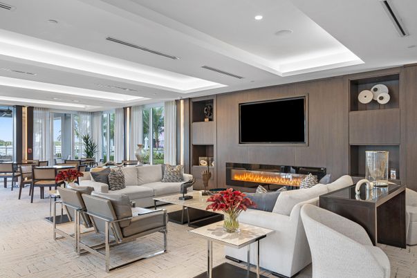Dining room, Fireplace, Interior, Living room, Recessed Lighting