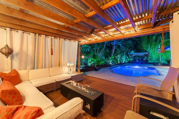 Interior, Living room, Pool, Wood Texture Flooring
