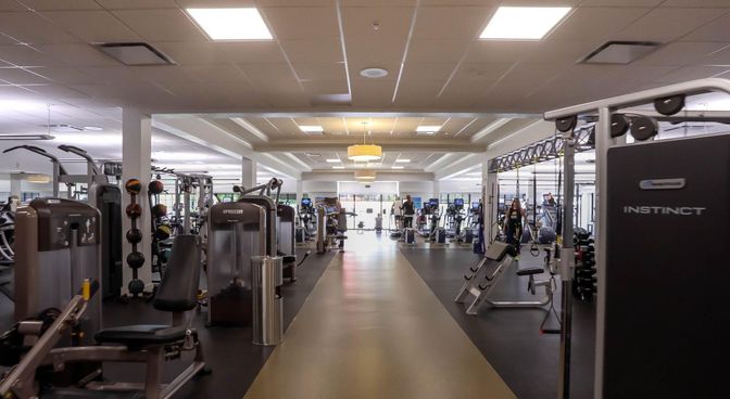 Fitness Equipment, Gym, Interior, Recessed Lighting