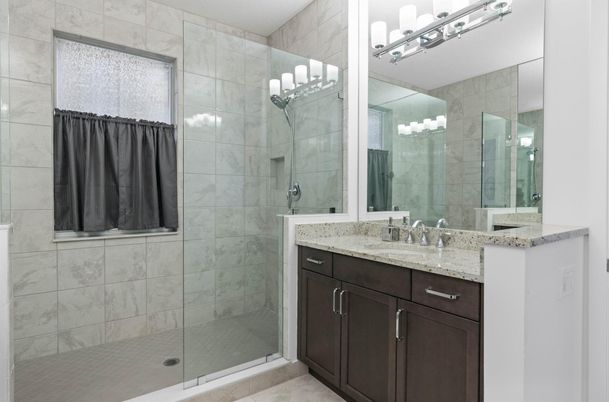 Bathroom, Glass Shower, Interior, Marble Walls