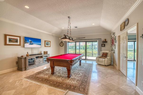 Billiard Table, Game Room, Interior, Pendant Lights, Recessed Lighting