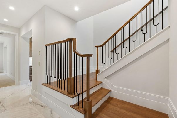 Interior, Marble, Recessed Lighting, Wood Texture Flooring