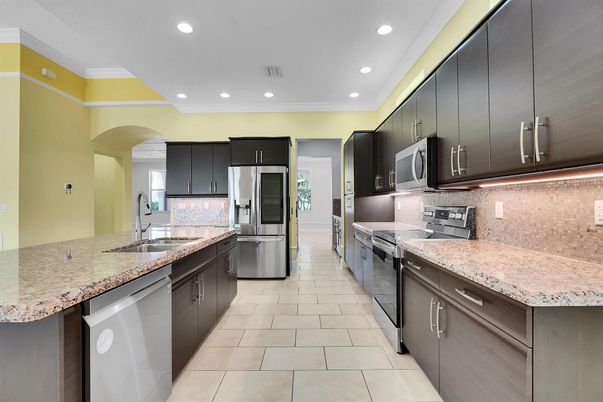 Interior, Kitchen, Recessed Lighting, Stainless Steel Appliances