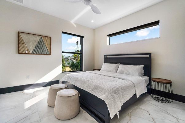 Bedroom, Interior, Marble, Recessed Lighting