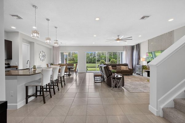 Dining room, Interior, Living room, Pendant Lights, Recessed Lighting