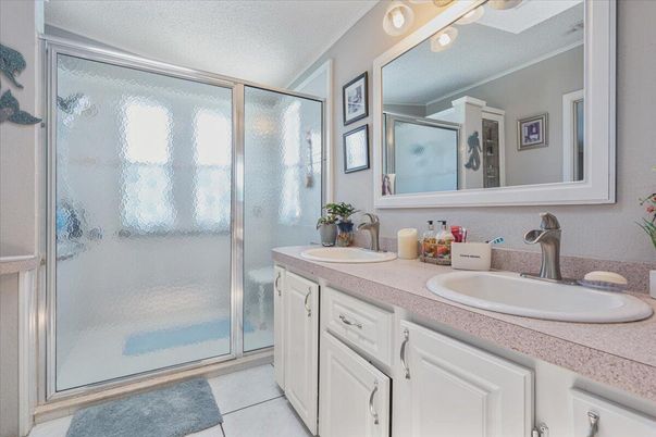 Bathroom, Dual Sink Vanities, Glass Shower, Interior