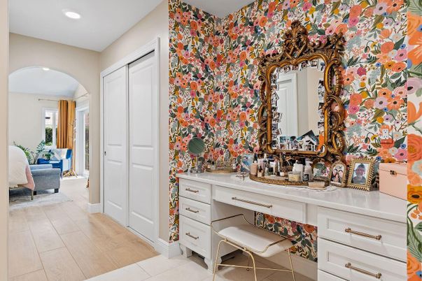 Bathroom, Interior, Recessed Lighting, Wood Texture Flooring