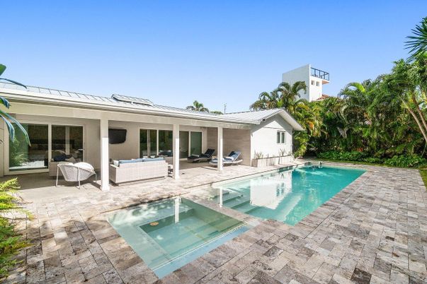 Exterior, Pool, Solar Panels