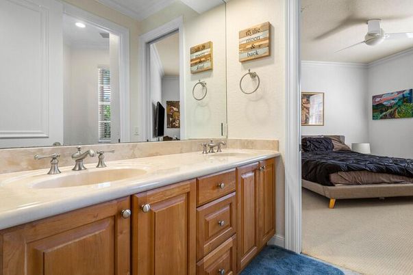 Bathroom, Bedroom, Dual Sink Vanities, Interior, Recessed Lighting