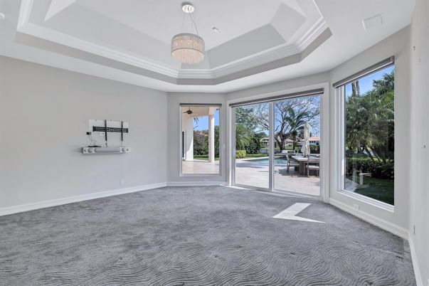 Chandelier, Empty room, Interior