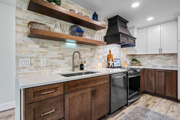 Interior, Kitchen, Recessed Lighting, Wood Texture Flooring