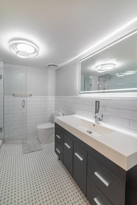 Bathroom, Dual Sink Vanities, Glass Shower, Interior