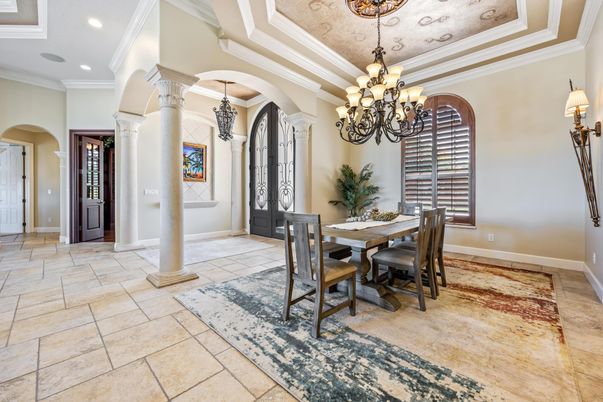 Chandelier, Dining room, Interior, Pendant Lights, Recessed Lighting