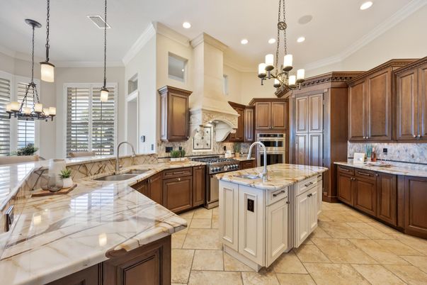 Chandelier, Interior, Kitchen, Pendant Lights, Recessed Lighting, Stainless Steel Appliances