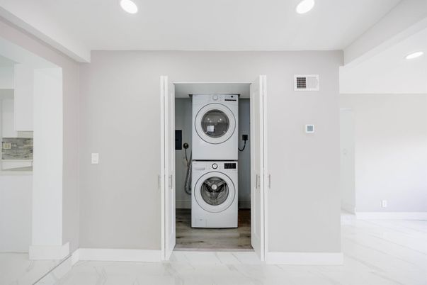 Interior, Marble, Recessed Lighting, Utility Closets, Washer