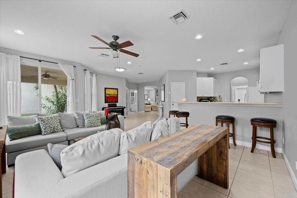 Interior, Kitchen, Living room, Recessed Lighting