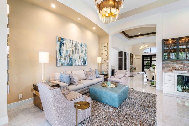 Chandelier, Interior, Living room, Marble, Recessed Lighting