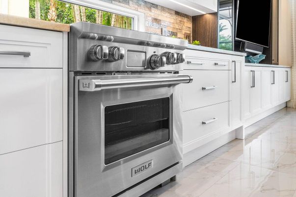 Interior, Kitchen, Marble, Stainless Steel Appliances