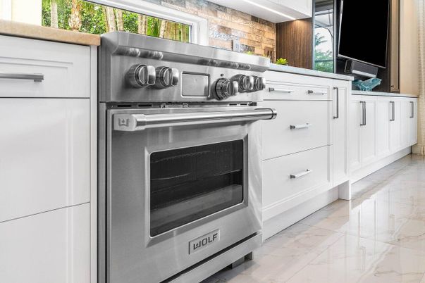 Interior, Kitchen, Marble, Stainless Steel Appliances