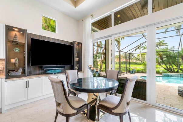 Dining room, Glass Ceilings, Interior, Marble, Pool, Sun Room
