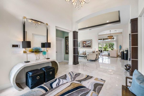 Chandelier, Interior, Living room, Marble, Recessed Lighting