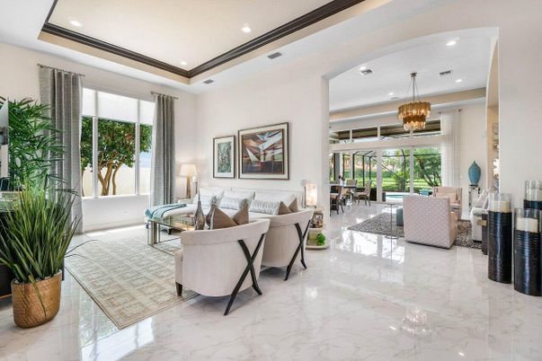 Chandelier, Dining room, Interior, Living room, Marble, Recessed Lighting