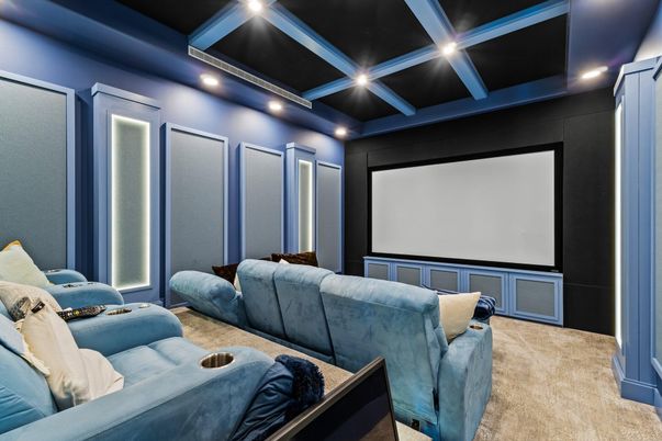Home Theatre Room, Interior, Projection Screen, Recessed Lighting, Theatre Room
