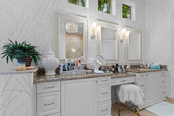 Bathroom, Dual Sink Vanities, Interior, Marble Walls