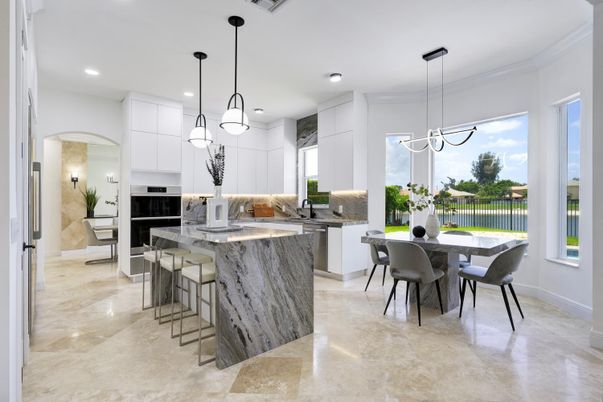 Dining room, Interior, Kitchen, Pendant Lights, Recessed Lighting, Stainless Steel Appliances