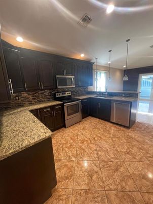 Interior, Kitchen, Pendant Lights, Recessed Lighting, Stainless Steel Appliances