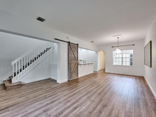 Empty room, Interior, Pendant Lights, Wood Texture Flooring