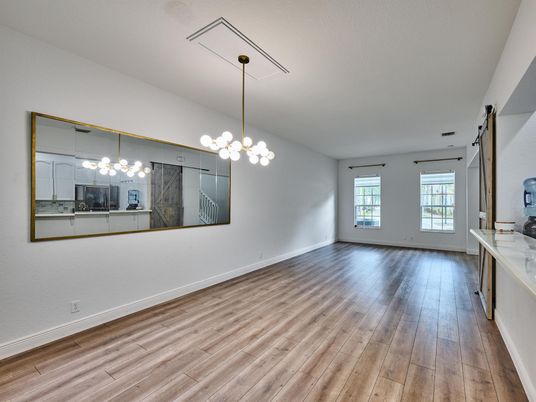 Chandelier, Empty room, Interior, Pendant Lights, Wood Texture Flooring