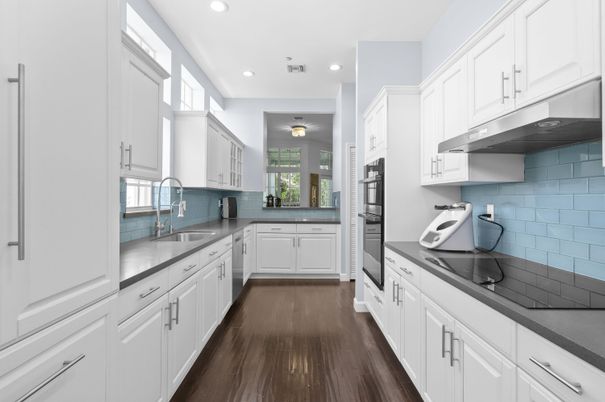 Interior, Kitchen, Recessed Lighting, Wood Texture Flooring