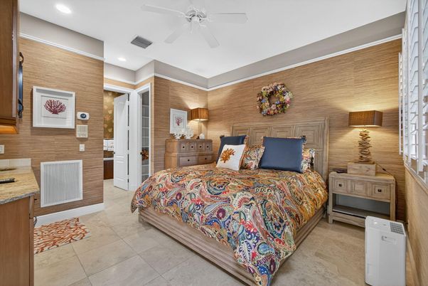 Bedroom, Interior, Recessed Lighting, Wooden Walls