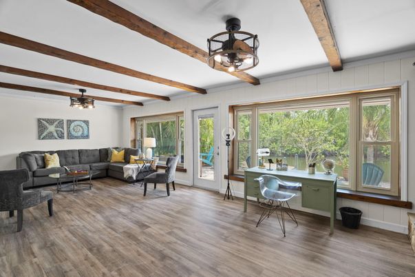 Home Office, Interior, Living room, Wooden Beams, Wood Texture Flooring