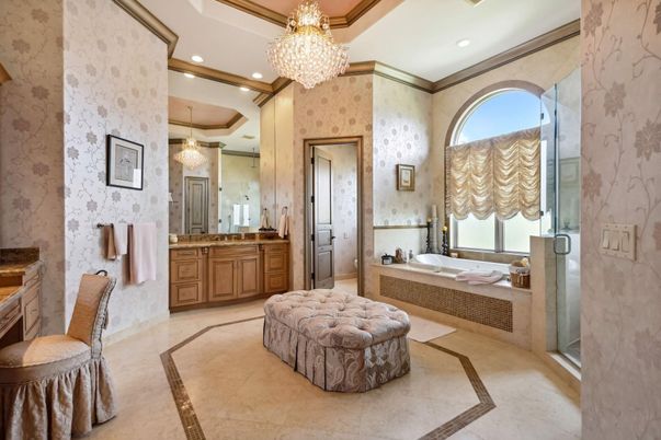 Bathroom, Chandelier, Interior, Recessed Lighting