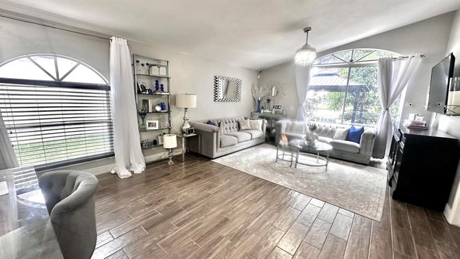 Interior, Living room, Pendant Lights, Wood Texture Flooring
