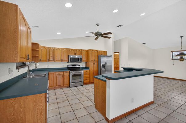 Interior, Kitchen, Recessed Lighting, Stainless Steel Appliances