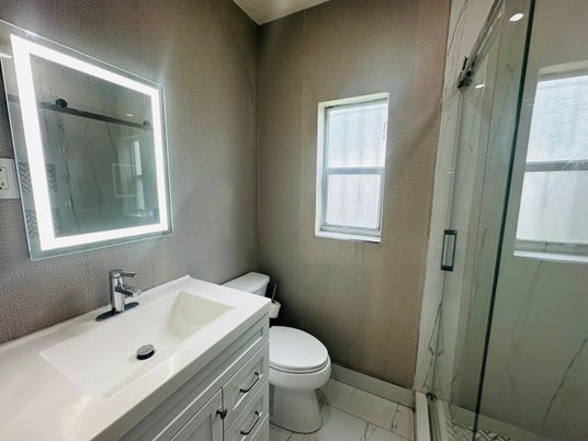 Bathroom, Glass Shower, Interior, Marble