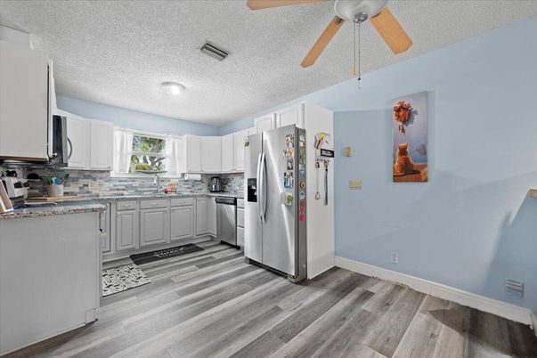 Interior, Kitchen, Stainless Steel Appliances, Wood Texture Flooring