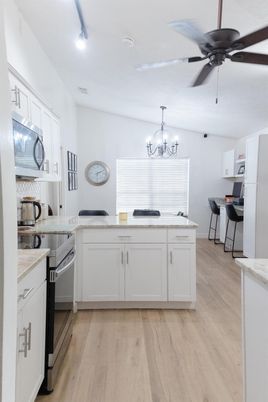 Chandelier, Interior, Kitchen, Wood Texture Flooring