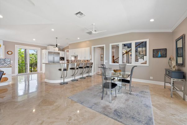 Dining room, Interior, Kitchen, Pendant Lights, Recessed Lighting